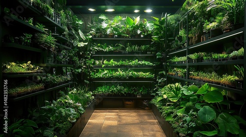 Lush Indoor Plant Shop Display.