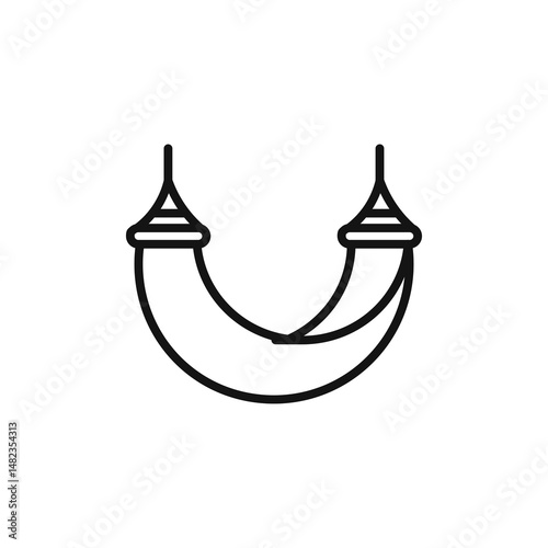 Beach hammock icon on white background. Editable stroke.