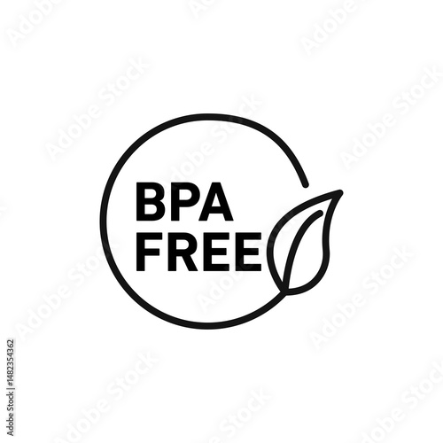 BPA free icon on white background. Editable stroke.