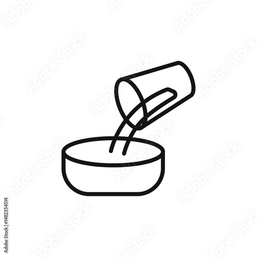 Adding liquid icon on white background. Editable stroke.