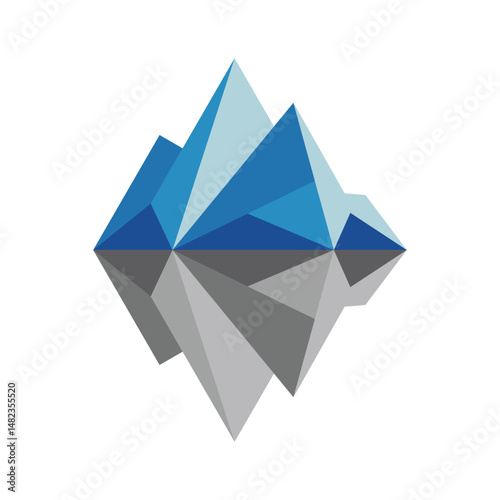 Modern Polygonal Iceberg Reflection Art