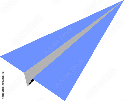 origami paper plane. Blue origami paper airplane