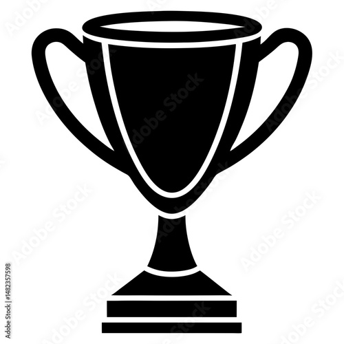 Isolated trophy cup silhouette vector illustration