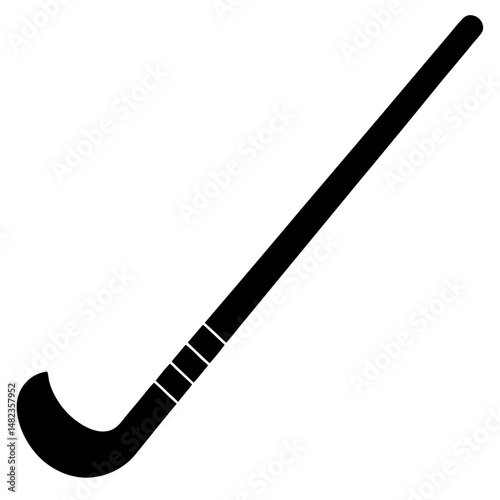 Hockey stick simple black silhouette vector illustration
