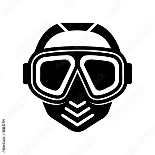 Diving mask simple black silhouette vector illustration