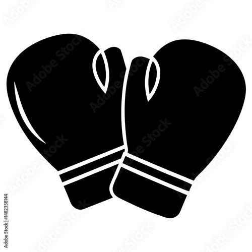 Pair of boxing gloves silhouette vector illustration