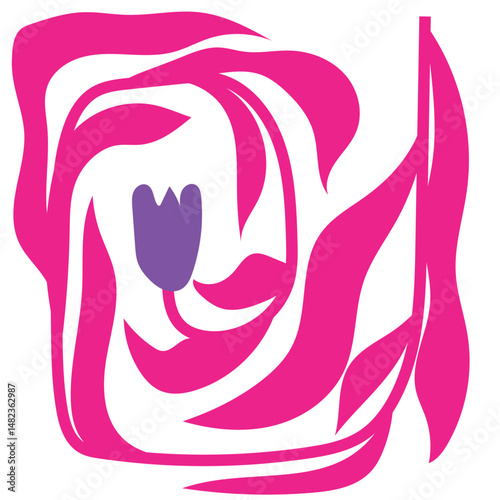 Abstract floral design with vibrant pink and purple hues