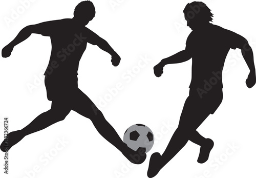 Silhoette Footbal Passing between two players Position