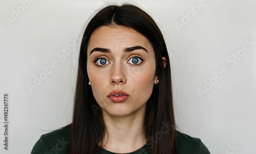 Wallpaper Mural Woman's face shows strong surprise Torontodigital.ca