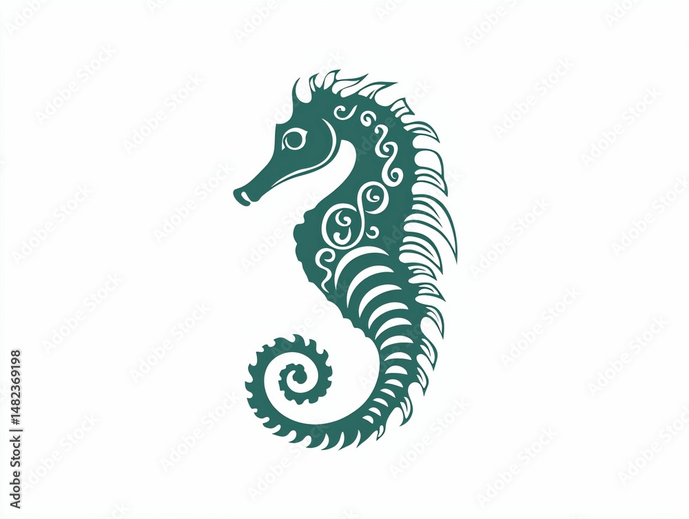 Fototapeta premium Ornate Seahorse Design