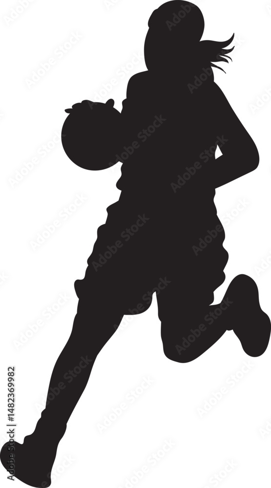 Fototapeta premium Silhouette Basketball playing position