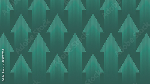 Modern teal arrows with vertical line texture in a repeating pattern ideal for digital art backgrounds web design prints and creative projects