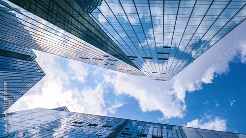 Business district high-rise buildings time-lapse capturing urban development