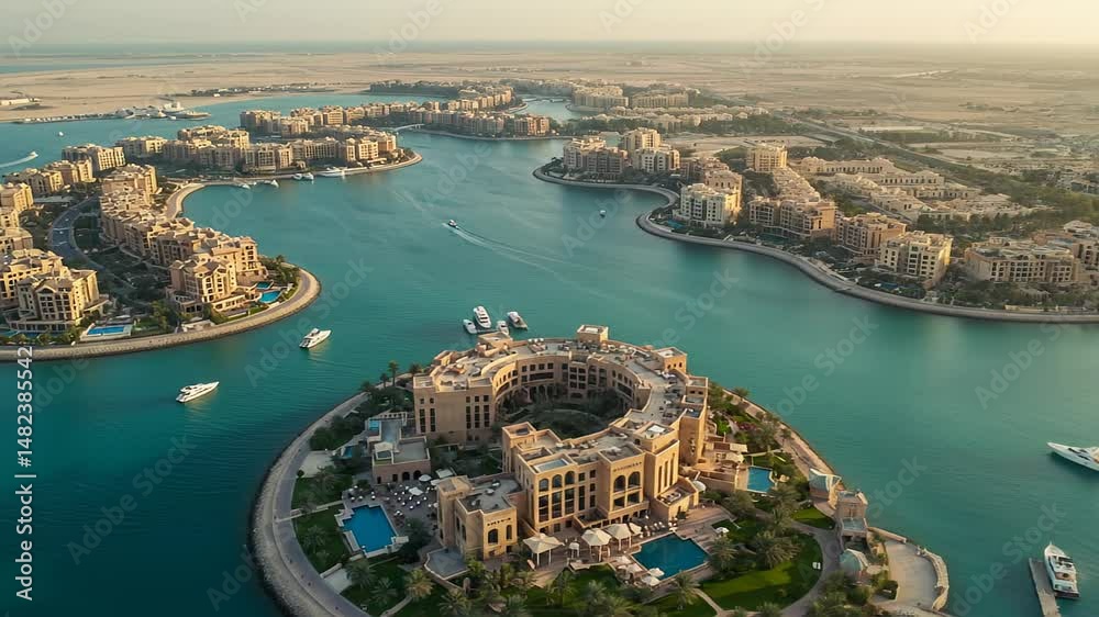 Dohas evolving urban landscapes a golden hour aerial of the pearl qatar ...