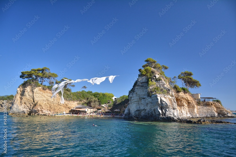 Cameo island by Zakynthos, Greece. Cameo islet is called wedding island.