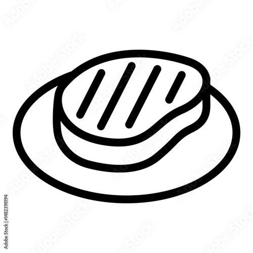 Steak icon. Vector line icon