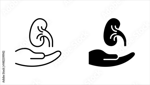 kidneys icon set, urinary system concept, vector illustration on white background