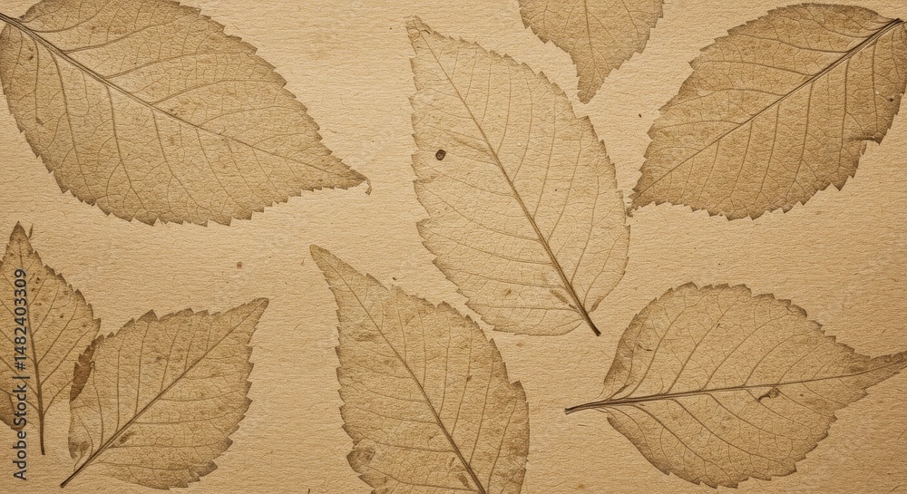 Obraz premium Sepia leaves lay artistically on parchment