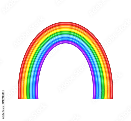 Rainbow . 3D illustration. PNG with transparent background.	