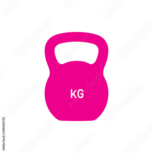 Pink Kettlebell  silhouette icon vector flat design.