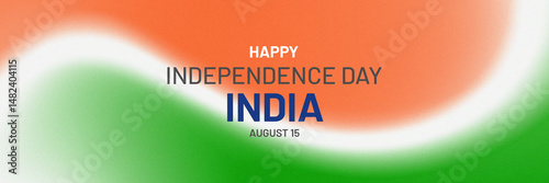 The background is in the colors of the Indian flag with a grainy texture