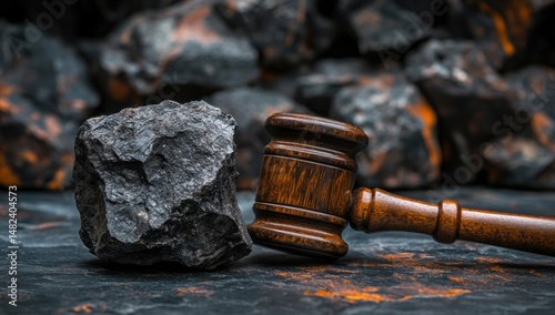 Justice and Mining: A Gavel Beside a Coal Rock