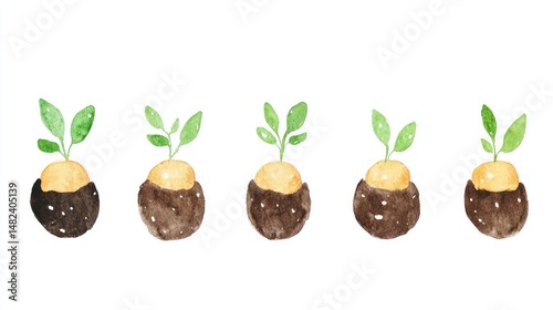 Sprouting seeds in soil
