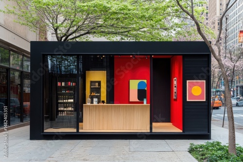 Modern Pop-Up Shop in Urban Setting: A Vibrant Retail Experience