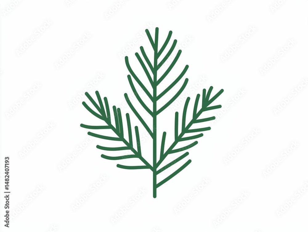 Fototapeta premium Pine Branch Illustration