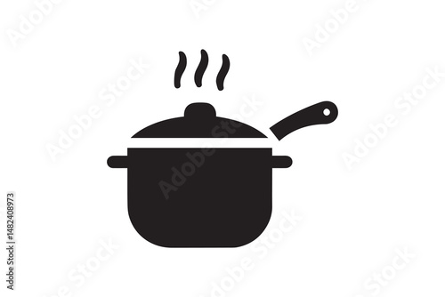 simple and unobtrusive  saucepan vector silhouette illustration isolated in white background