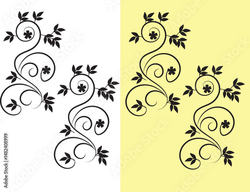Vibrant Floral Design Featuring Red Green Blue Yellow and Cyan Flowers with Detailed Petals and Leaves Created in Adobe Illustrator