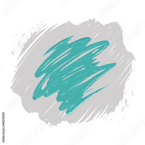 Blue scribble over gray rough painted background