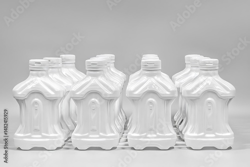 Monochromatic Group of White Bottles with Unique Architectural D