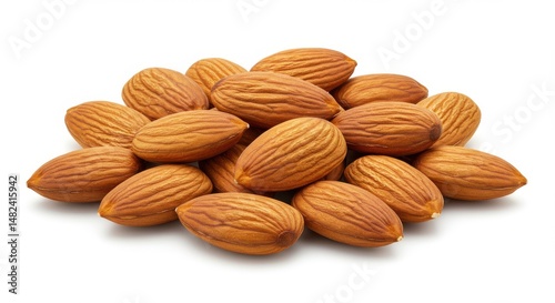 Pile of raw almonds showcasing their textured shells on a clean surface