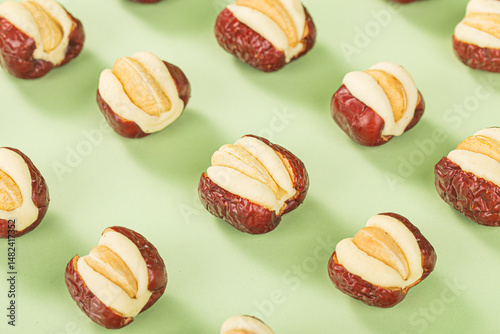 Chinese specialty snack - cashew nut puffs and dates