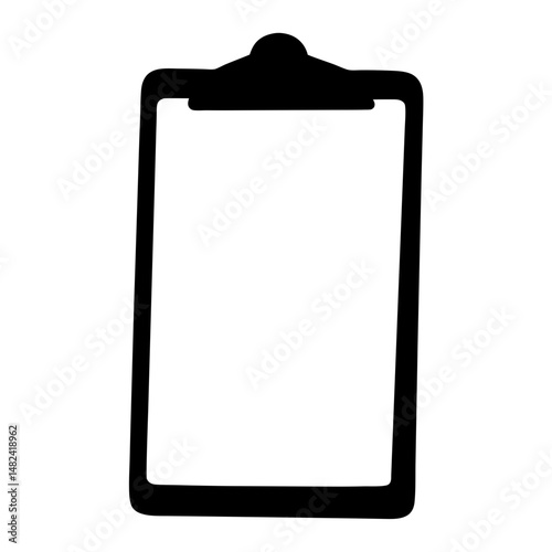 A simple black clipboard illustration perfect for taking notes and organizing papers