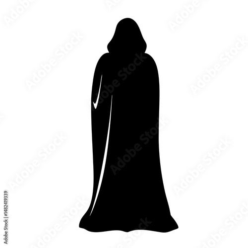 Mysterious Silhouette of a Hooded Figure in a Cloak of Darkness