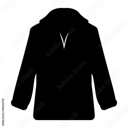 Sleek and Stylish Black Jacket Silhouette with VNeck Design Detail