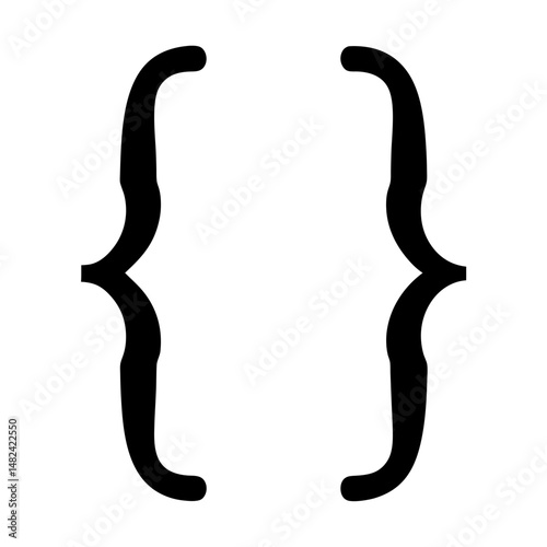 Curly brackets, or braces, a symbol of sets and programming structure