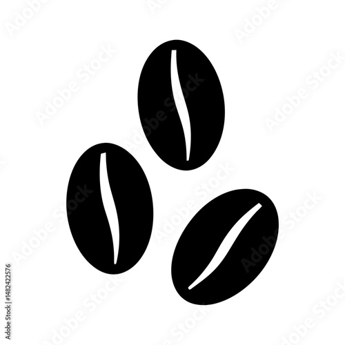 Minimalist coffee beans illustration against a white background representing coffee culture