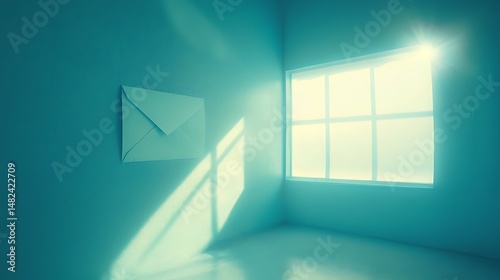 Sunlit Room Corner with Envelope and Window Light
