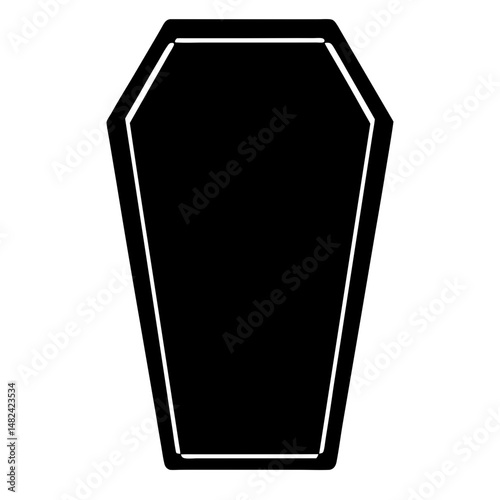 Isolated Black Coffin Silhouette Against a White Background is Simple but Effective