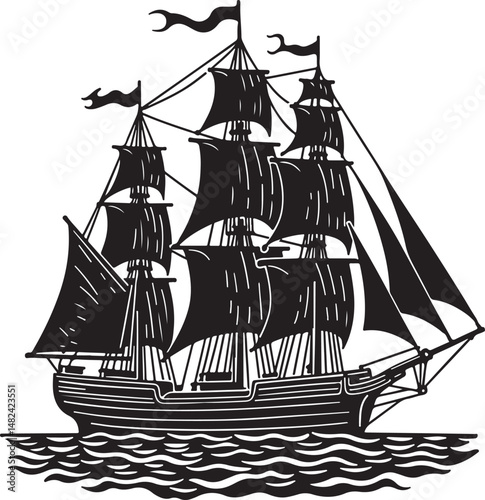 Ship Silhouette Vector – Ocean and Marine Travel Design

Vintage Sailing Ship SVG – Nautical Clipart Art

Cargo and Cruise Ship Silhouette – Sea Transport Icon

Pirate Ship Silhouette – Adventure and 