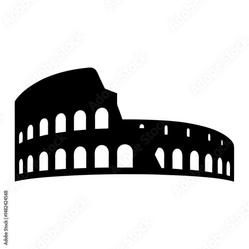 Silhouette of the iconic Colosseum representing Ancient Rome and historical architecture