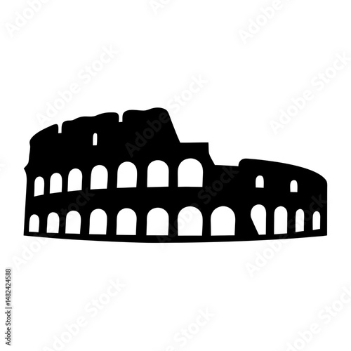 Iconic Colosseum of Rome Silhouette A Landmark of Ancient Roman Architecture