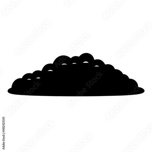 Black silhouette of cumulus cloud resembling a massive dark and ominous formation