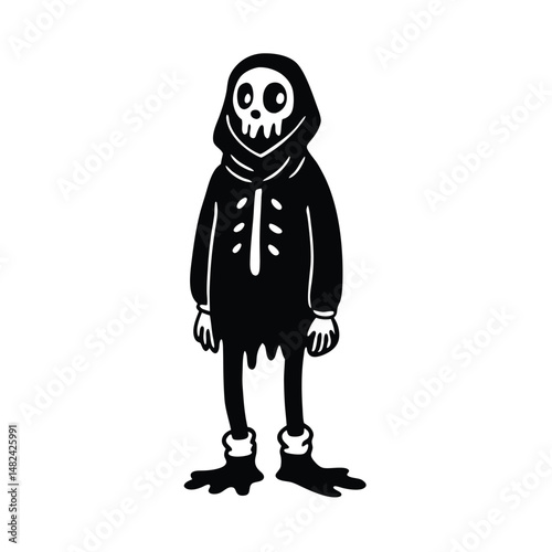 skeleton in hoodie  slime on white