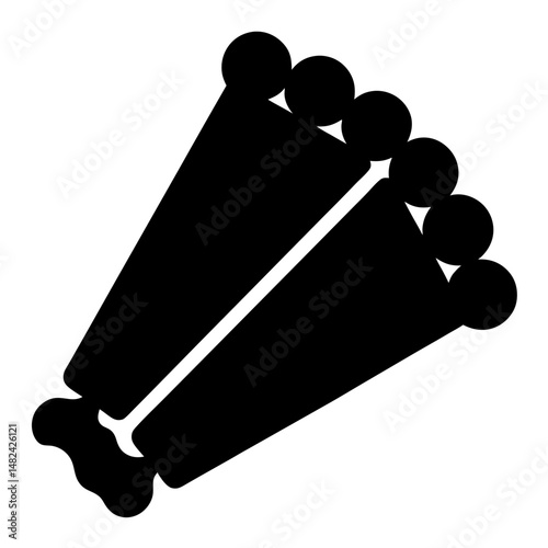 Stylized illustration of two stalks of Brussels sprouts with numerous sprouts