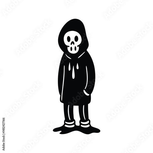 skeleton in hoodie  slime on white