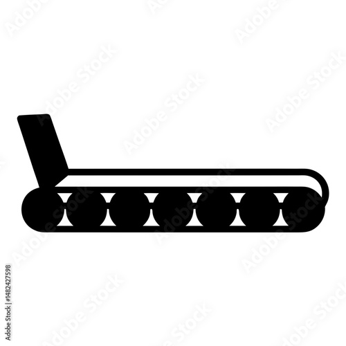 Simplified Treadmill Icon with Rolling Cylinders for Exercise Machine Design